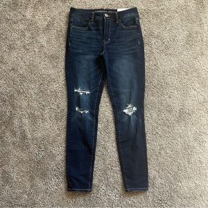 American Eagle The Dream Jean Jegging Blue Distressed Women’s Sz 6 NWT
